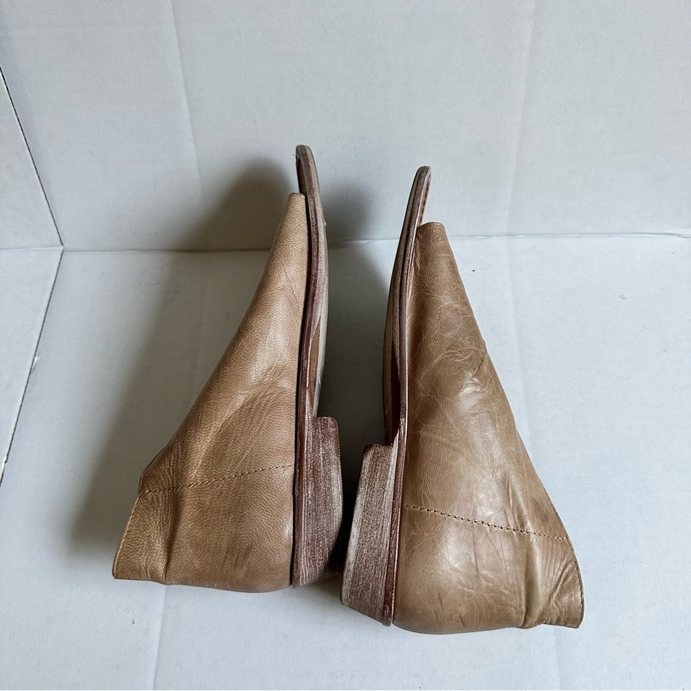 Free People Mont Blanc Light Tan Leather Open Toe Flats - Picture 3 of 10